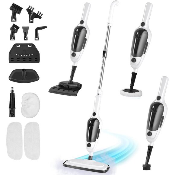 11-in-1 Steam Mop Powerful Handheld Steam Cleaner for Home 23FT Cord &15.2 OZ